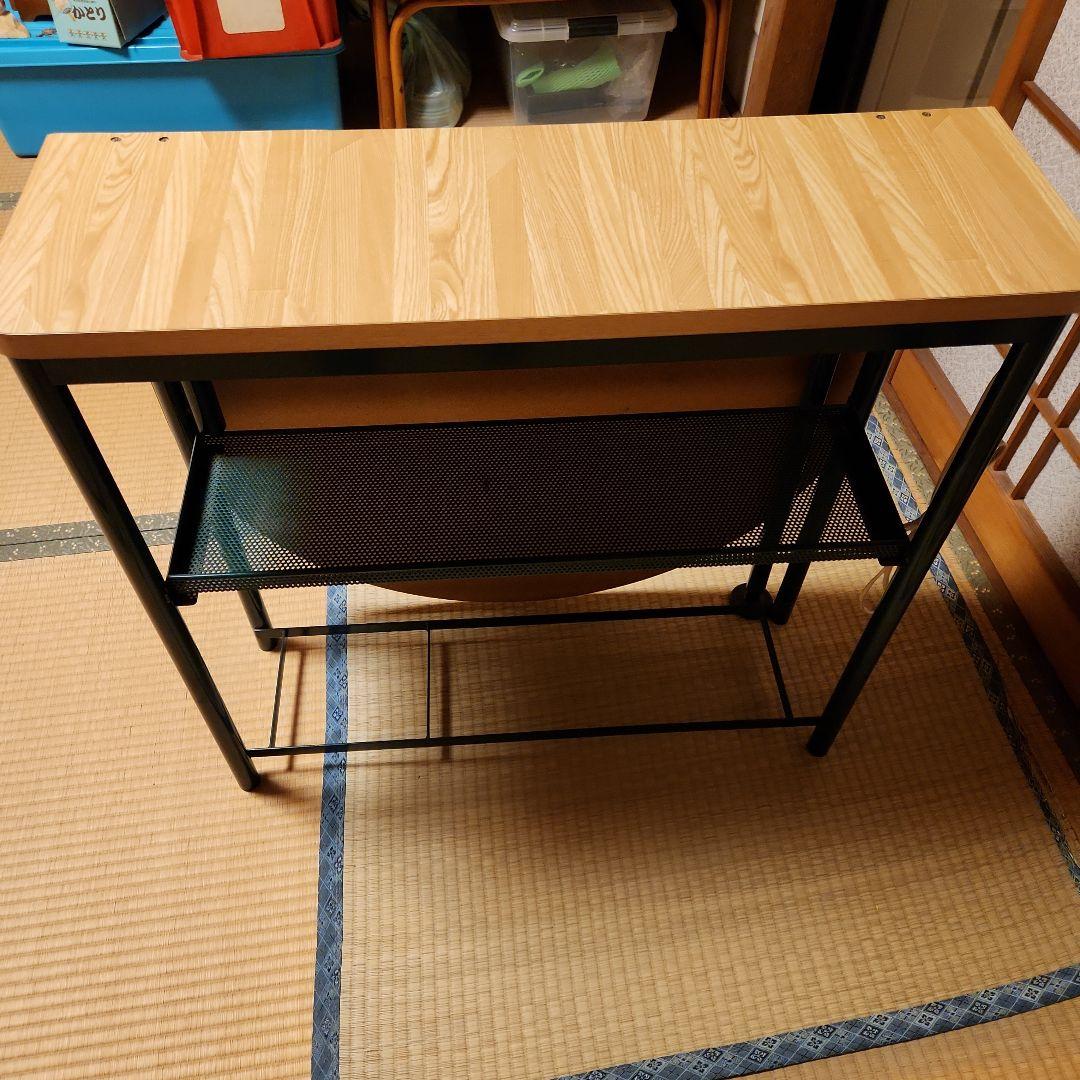 バタフライテーブル　折り畳み式作業テーブル メッシュ下棚付き