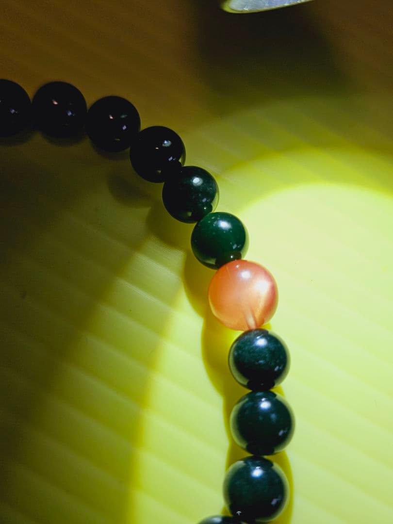 超レア★黒朱砂★緑双観音天珠のブレス
