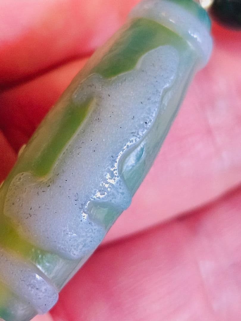 超レア★黒朱砂★緑双観音天珠のブレス