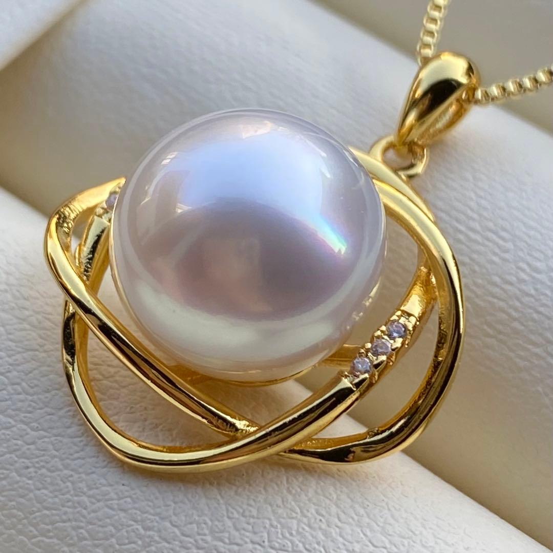 本真珠　南洋白蝶真珠ネックレストップ　12.5mmホワイトPT930