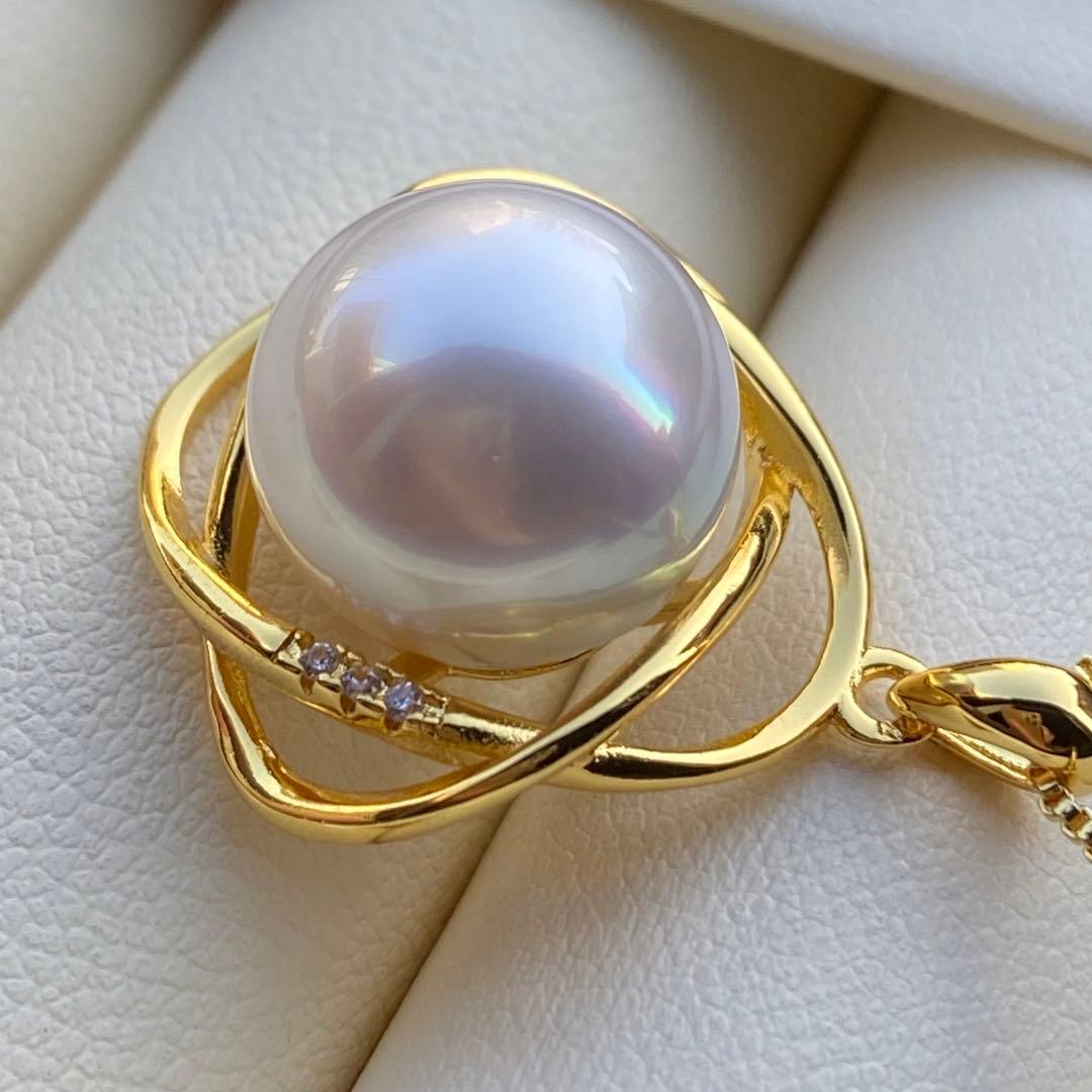 本真珠　南洋白蝶真珠ネックレストップ　12.5mmホワイトPT930