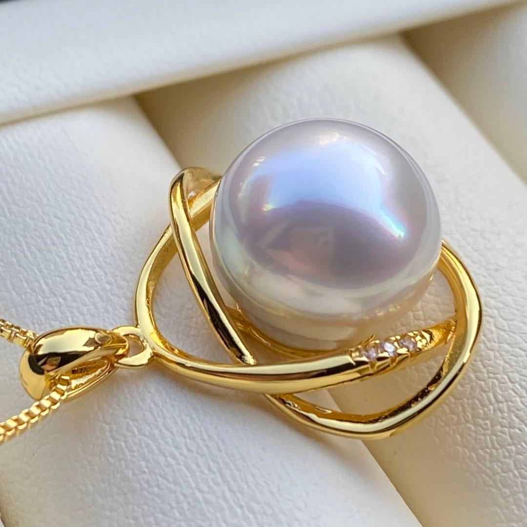 本真珠　南洋白蝶真珠ネックレストップ　12.5mmホワイトPT930