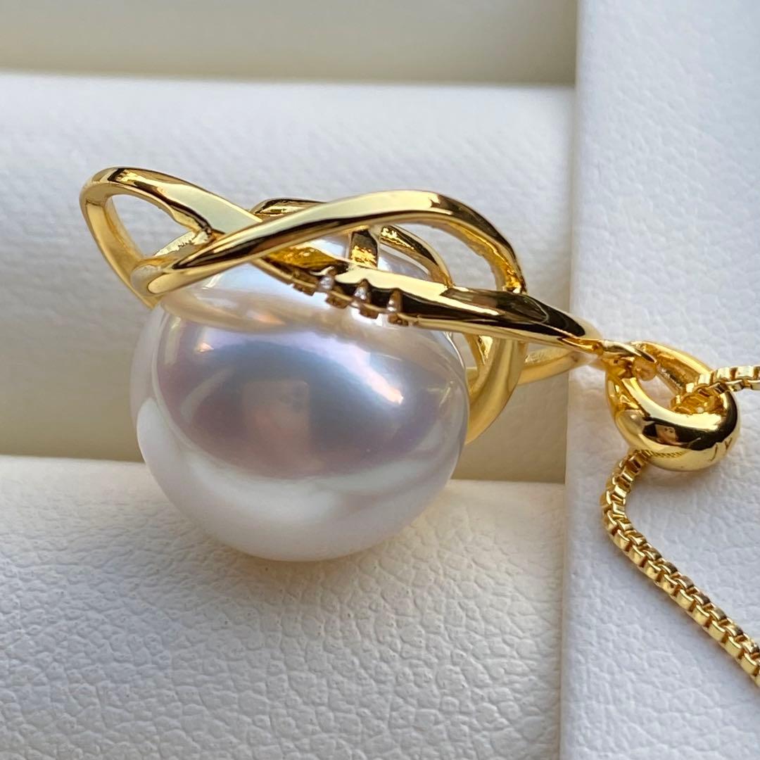 本真珠　南洋白蝶真珠ネックレストップ　12.5mmホワイトPT930