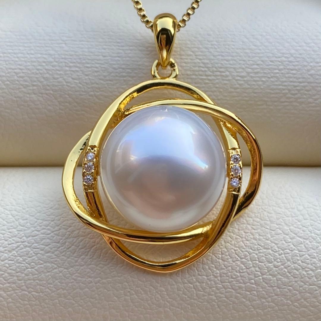 本真珠　南洋白蝶真珠ネックレストップ　12.5mmホワイトPT930