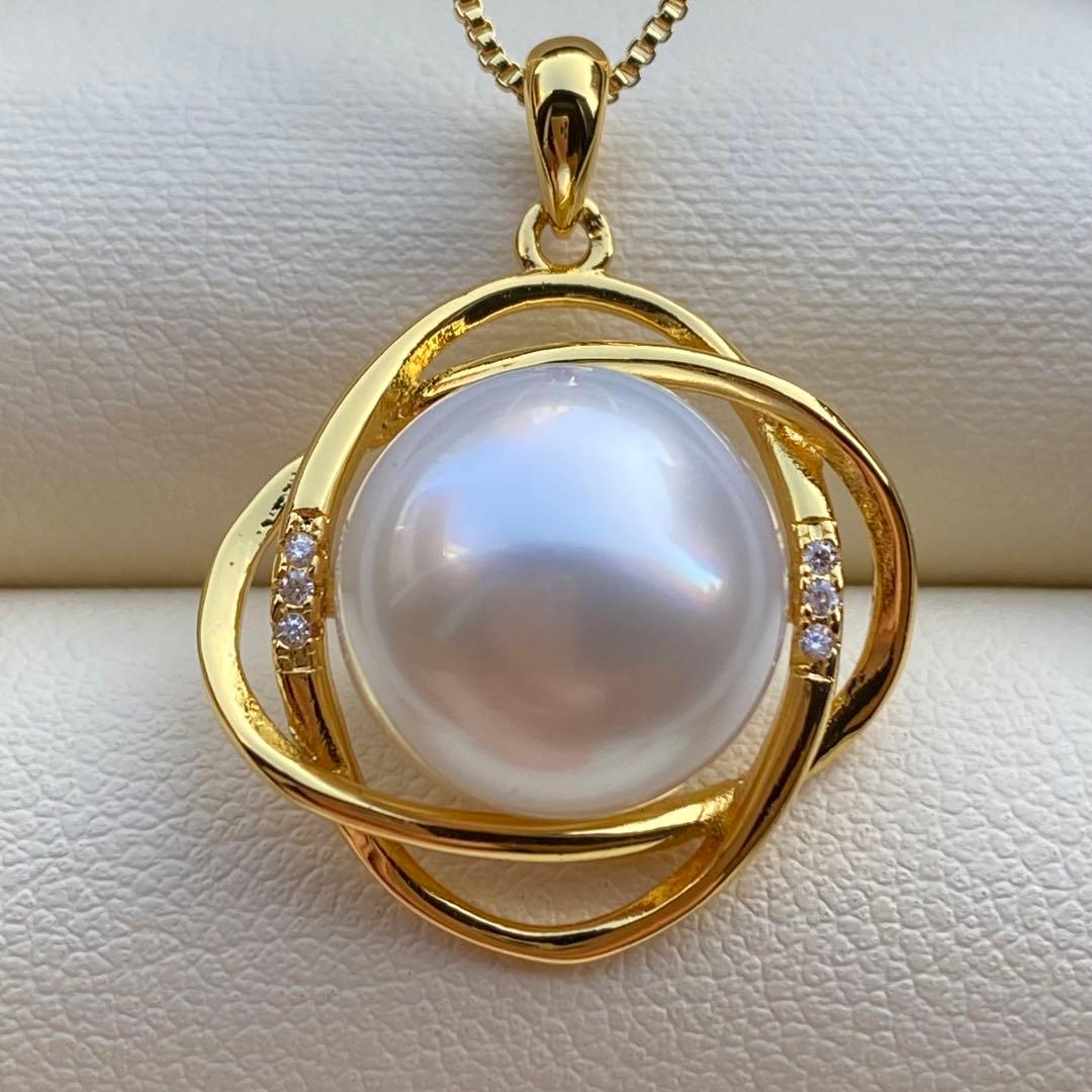 本真珠　南洋白蝶真珠ネックレストップ　12.5mmホワイトPT930