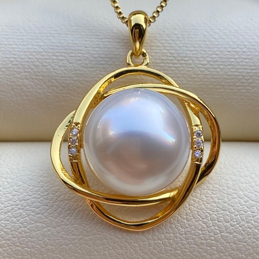 本真珠　南洋白蝶真珠ネックレストップ　12.5mmホワイトPT930