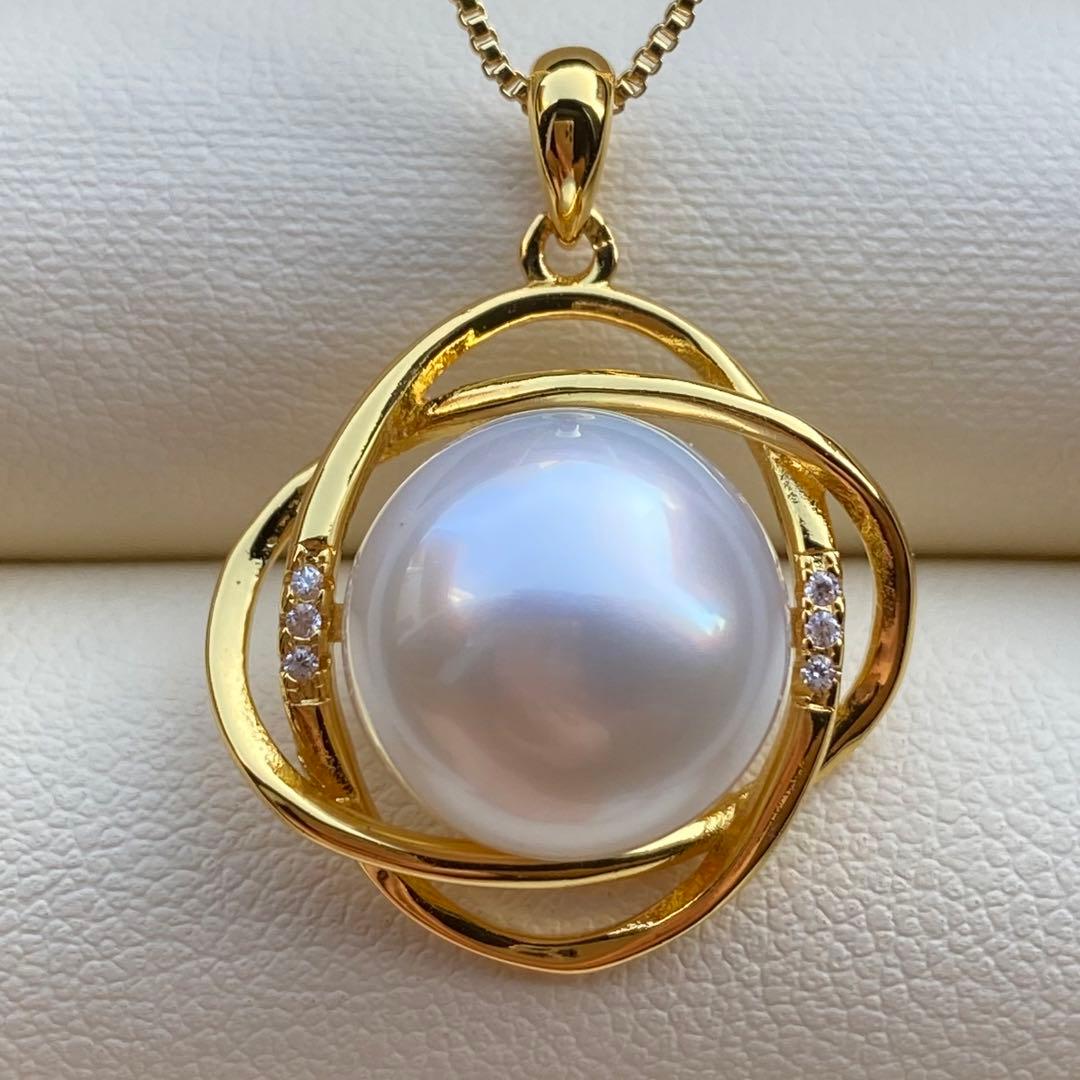 本真珠　南洋白蝶真珠ネックレストップ　12.5mmホワイトPT930