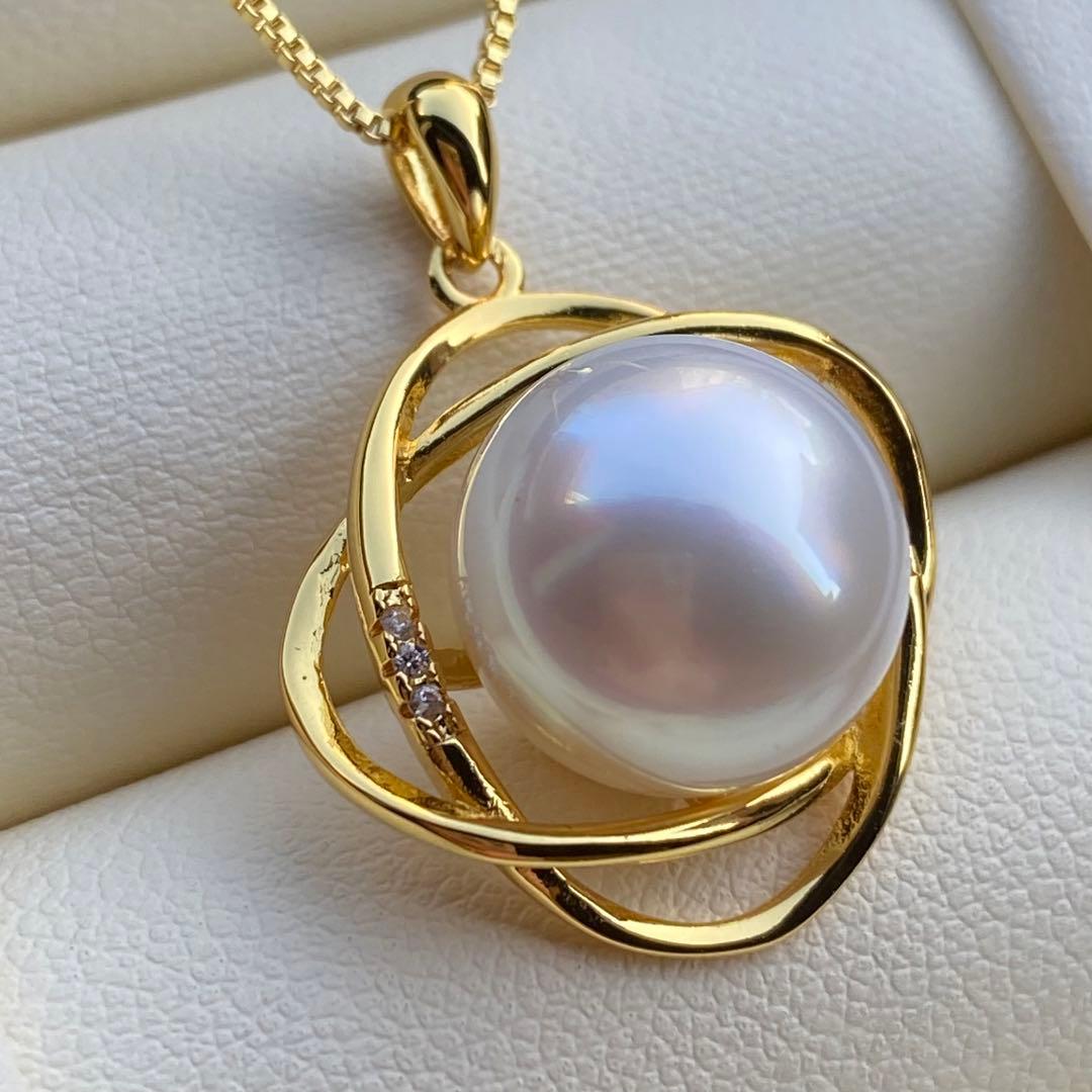 本真珠　南洋白蝶真珠ネックレストップ　12.5mmホワイトPT930