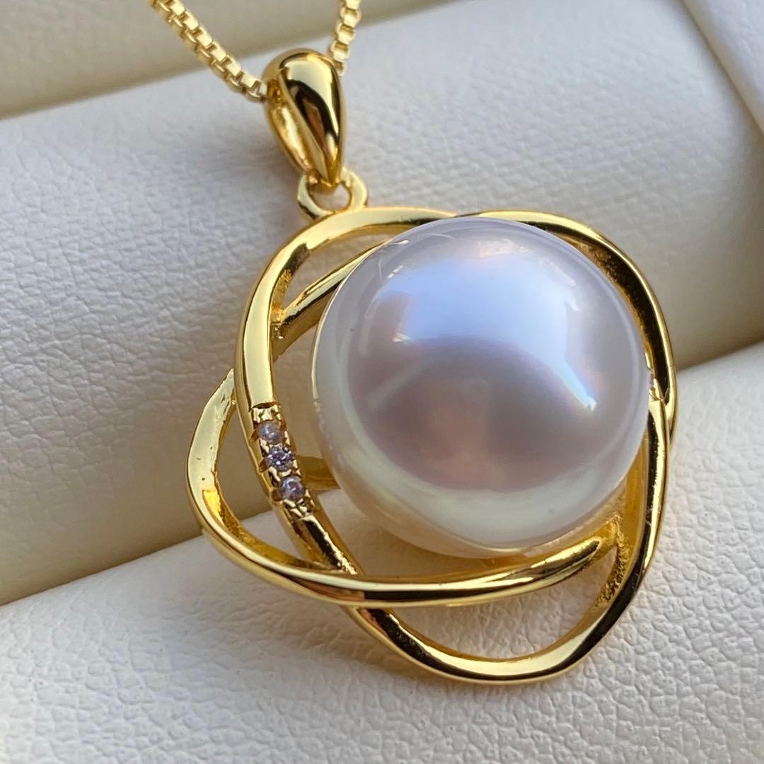 本真珠　南洋白蝶真珠ネックレストップ　12.5mmホワイトPT930