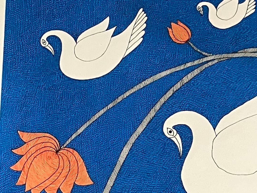 Tara Books水の生き物アートプリント　“白鳥” インド