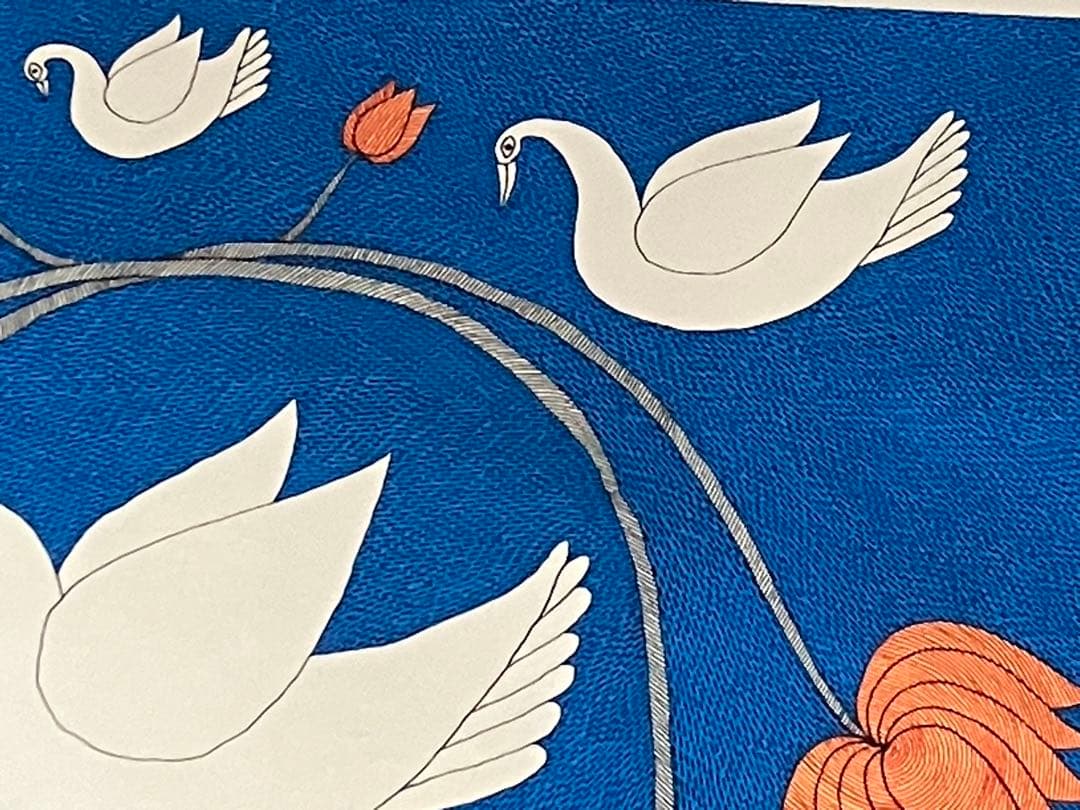 Tara Books水の生き物アートプリント　“白鳥” インド