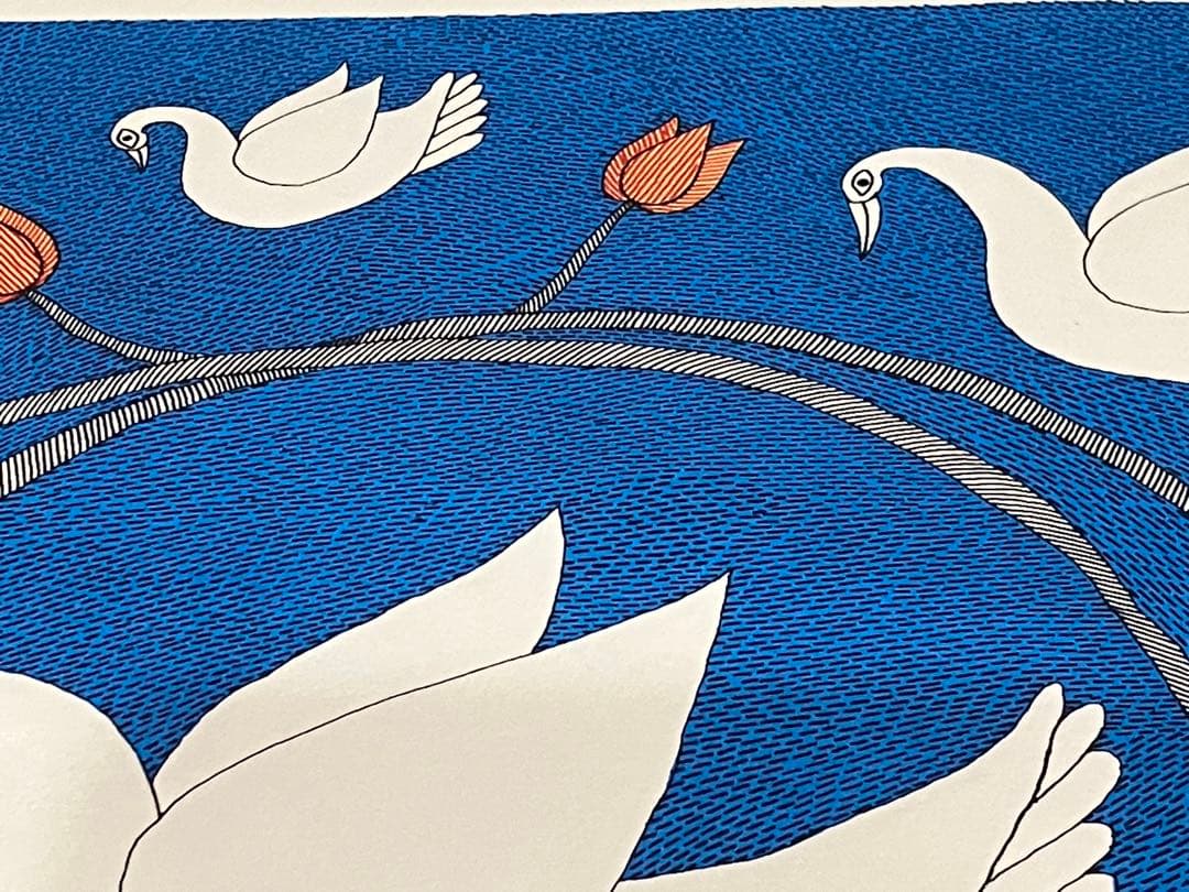 Tara Books水の生き物アートプリント　“白鳥” インド