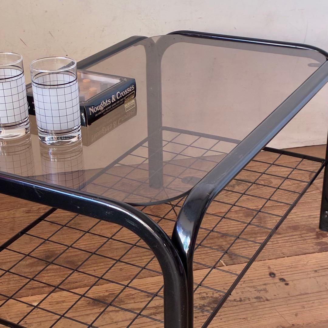 ヴィンテージ ガラステーブル ミッドセンチュリー スペースエイジ