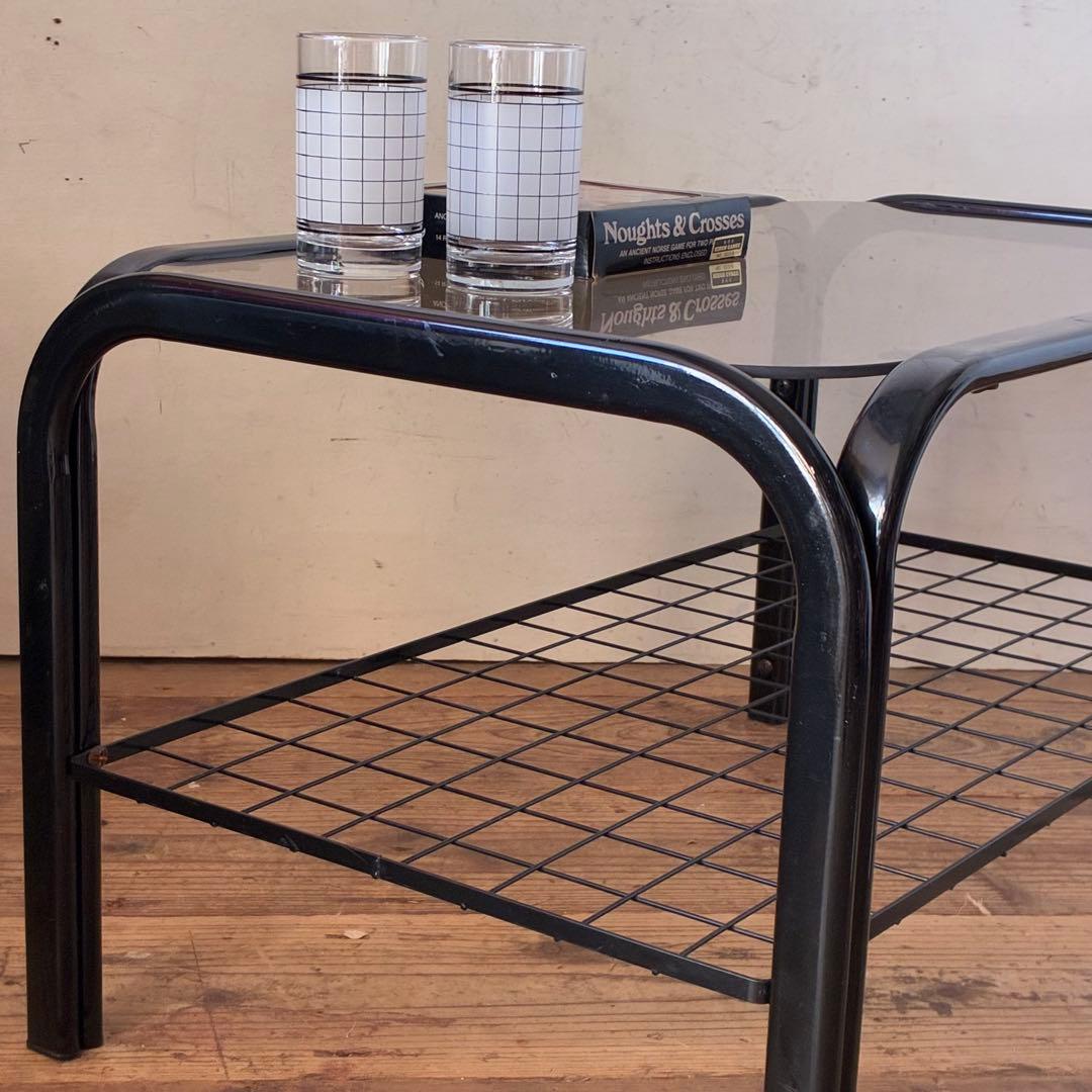 ヴィンテージ ガラステーブル ミッドセンチュリー スペースエイジ