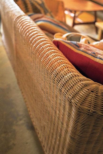 片肘ラタンソファー１人掛け（左肘）ソファ 籐 チェアー アジアン（1354）