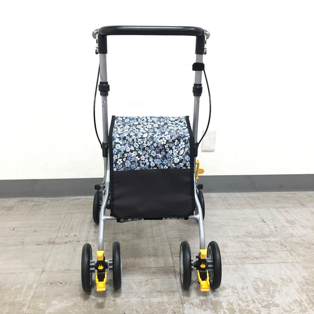 島製作所　歩行車　シンフォニーSPスリム　花柄紺