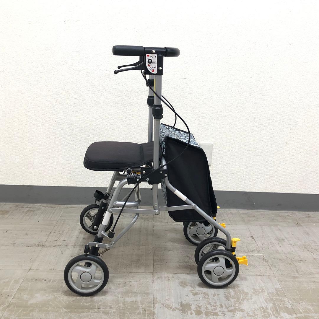 島製作所　歩行車　シンフォニーSPスリム　花柄紺