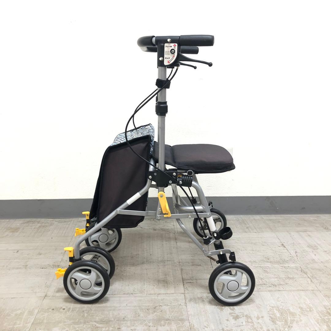 島製作所　歩行車　シンフォニーSPスリム　花柄紺