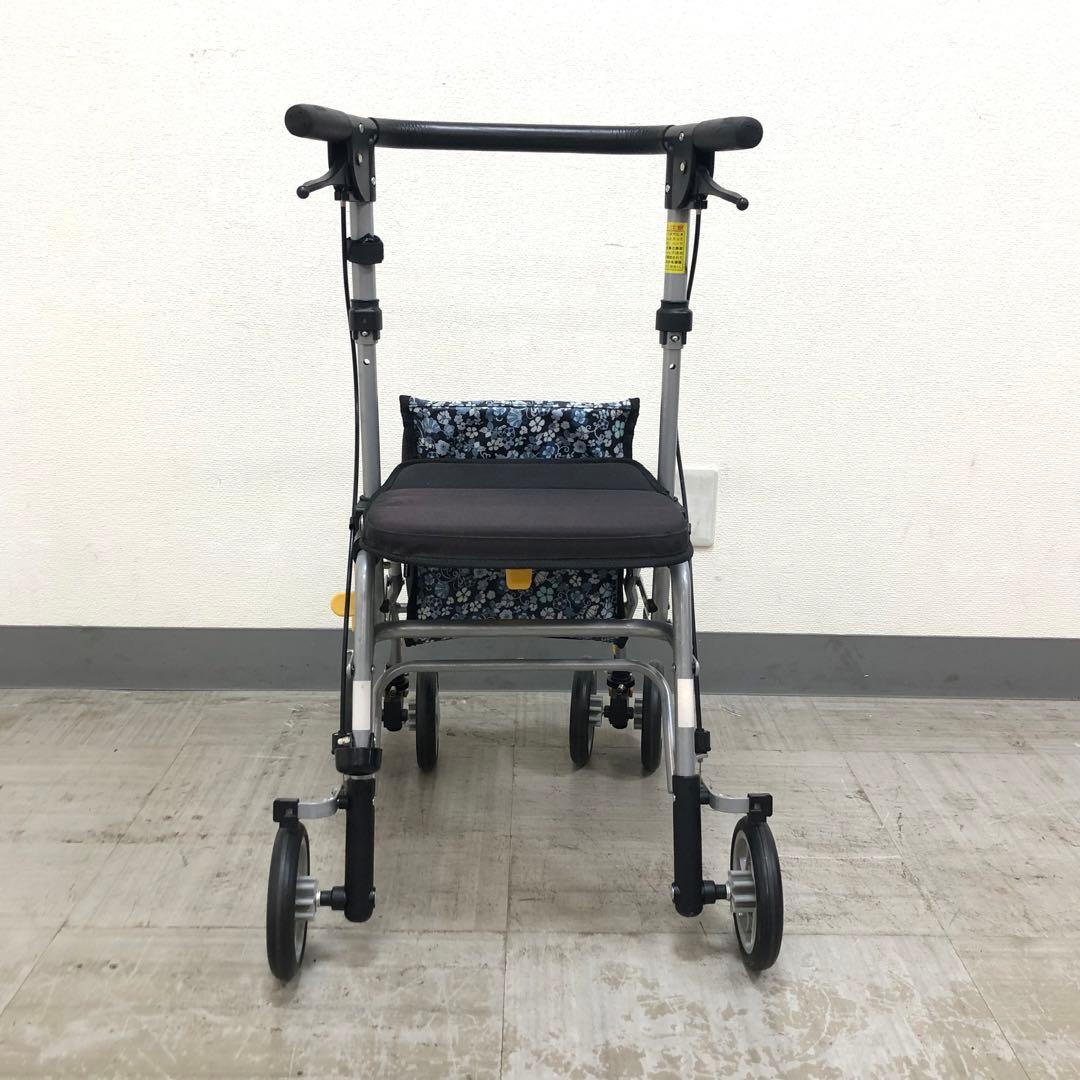 島製作所　歩行車　シンフォニーSPスリム　花柄紺
