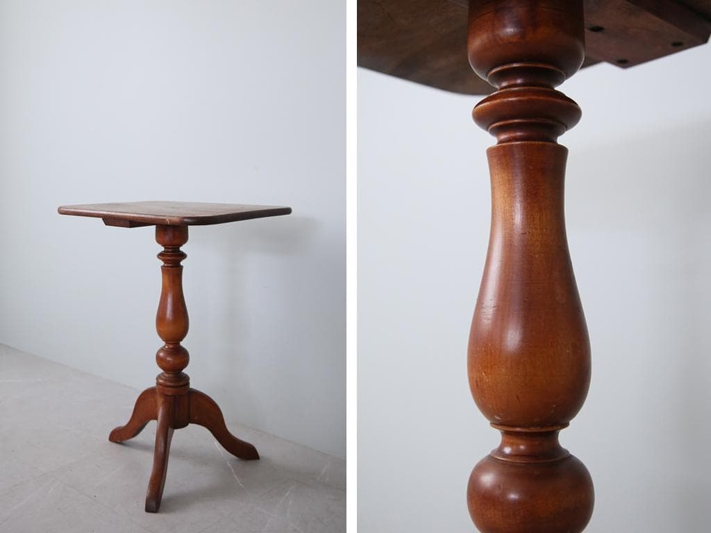 英国アンティーク木製サイドテーブルj/オケージョナル/作業机/飾り棚(87-52