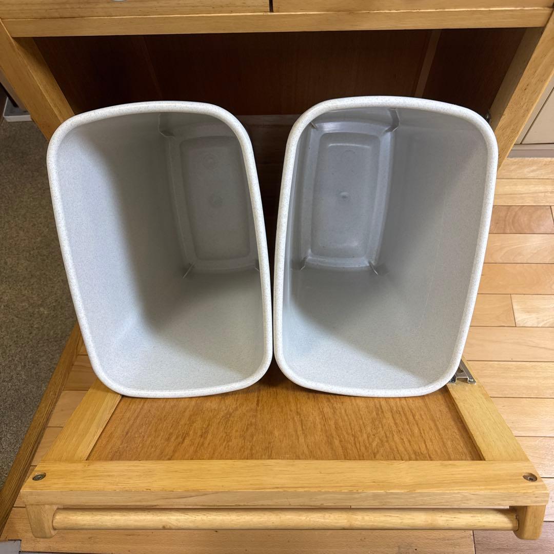 北欧レトロ アイリスオーヤマ 木製 タイル張り キッチンワゴン ダストボックス