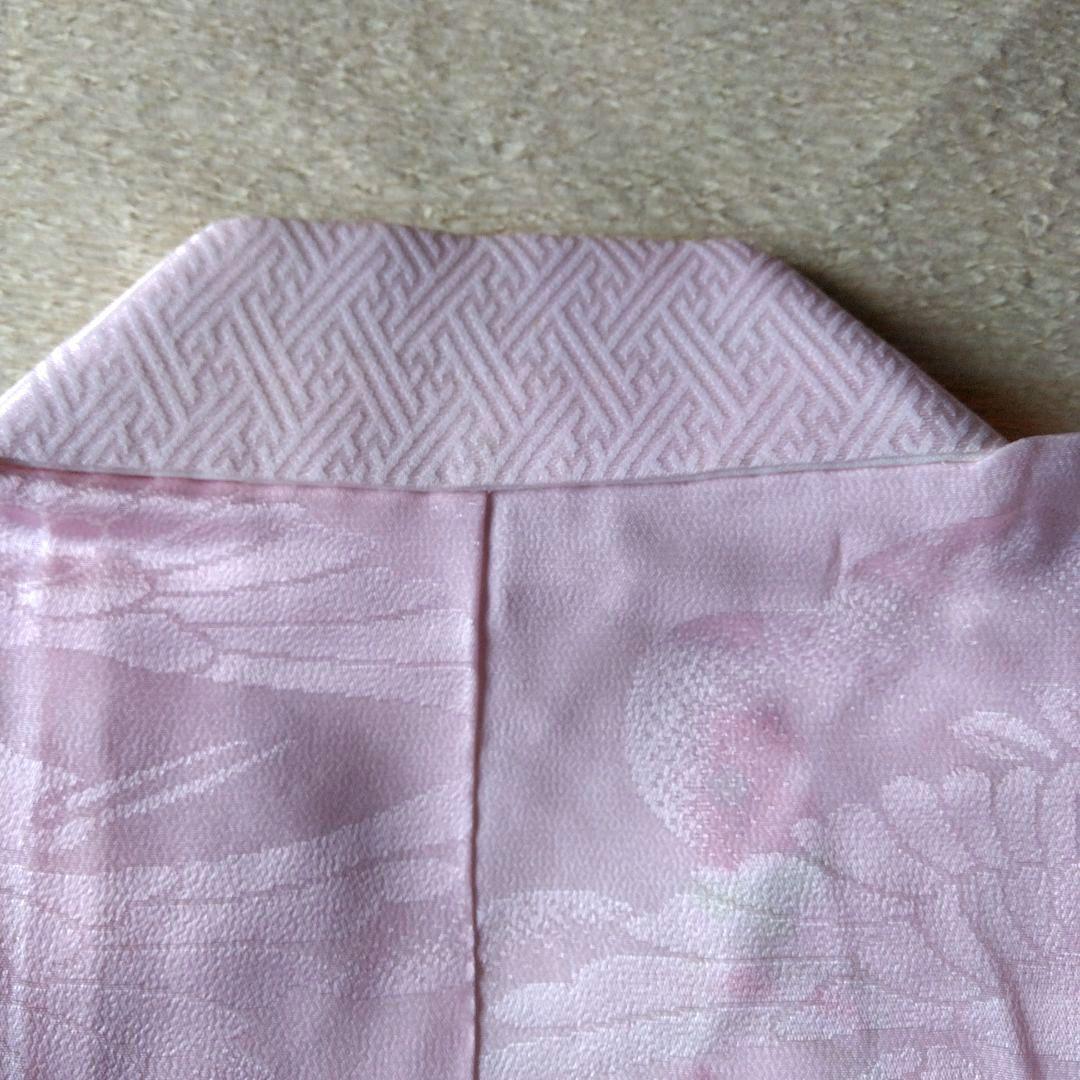 七五三 3歳 長着＆長襦袢 花柄 オレンジ 絞り正絹