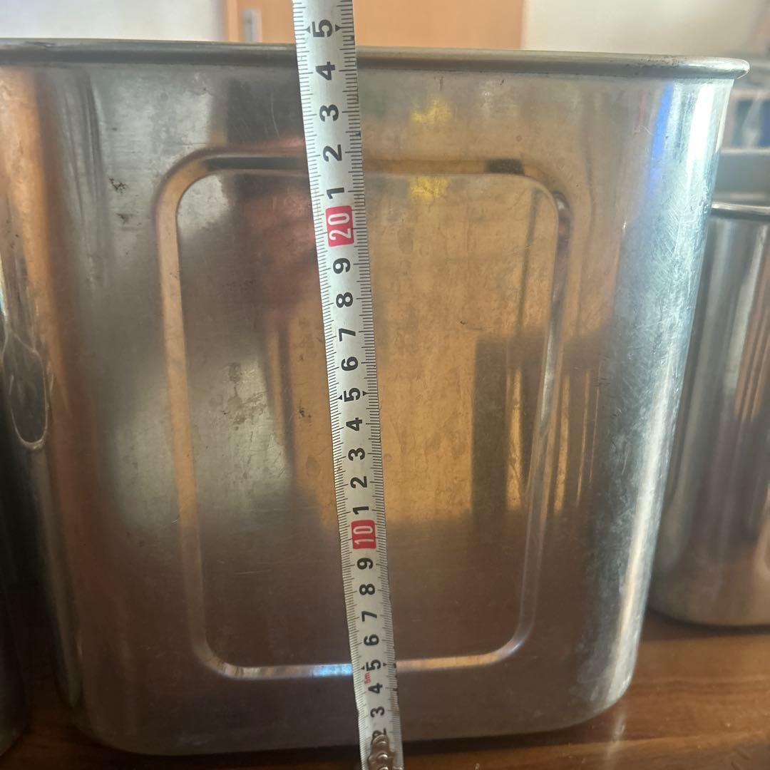 キッチン角ポット　5個セット 24.5㎝20㎝17㎝15.5㎝12.5㎝