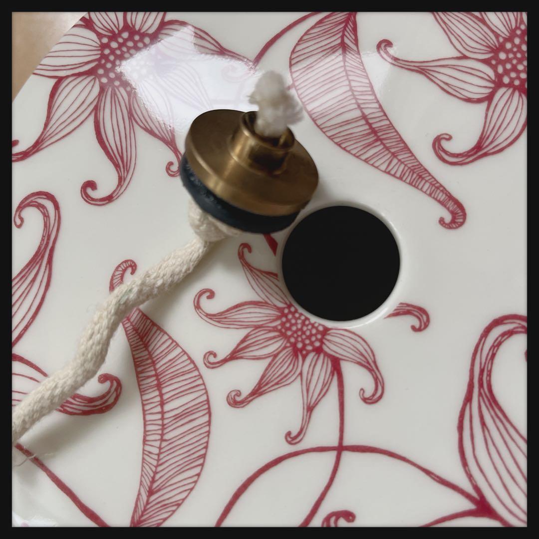 フィンランド　アラビア　陶器　オイルランプ　ボトルオイル付き