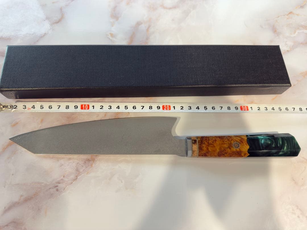 V10号金 ダマスカス シェフナイフ 刃渡210mm