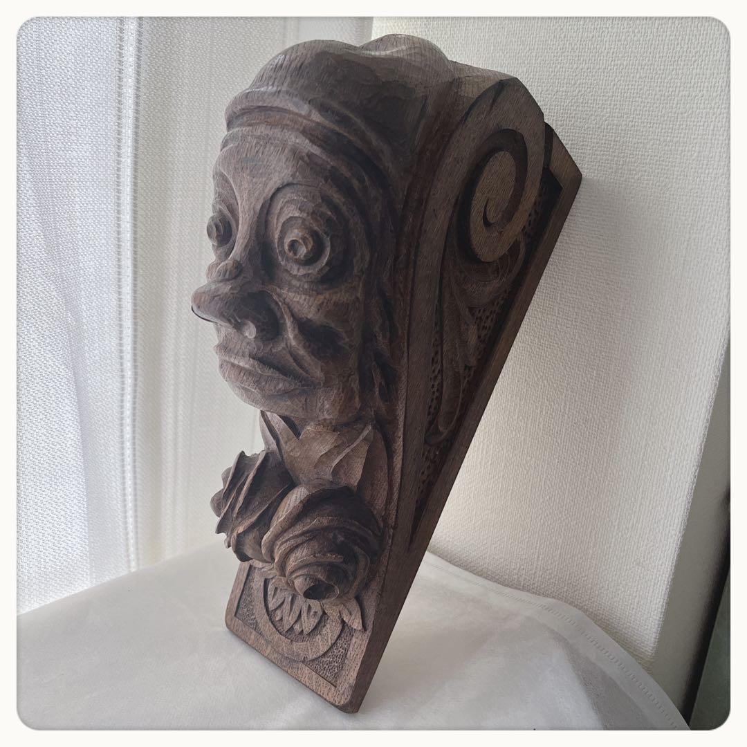 オランダ　Castle Furniture オーク手彫りコーベル　2個セット