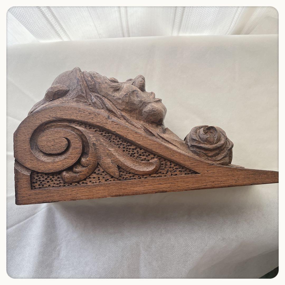 オランダ　Castle Furniture オーク手彫りコーベル　2個セット