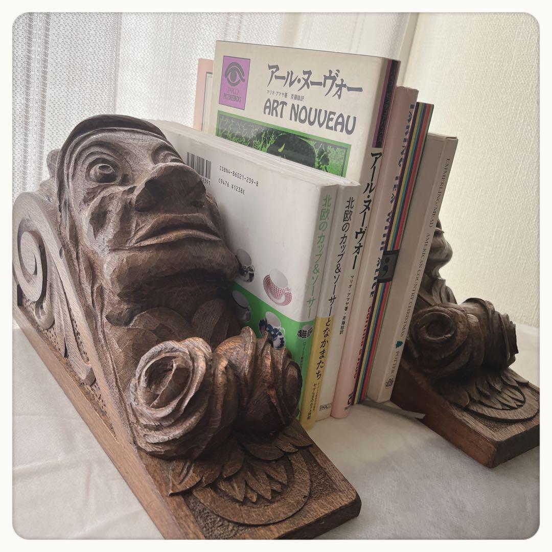 オランダ　Castle Furniture オーク手彫りコーベル　2個セット