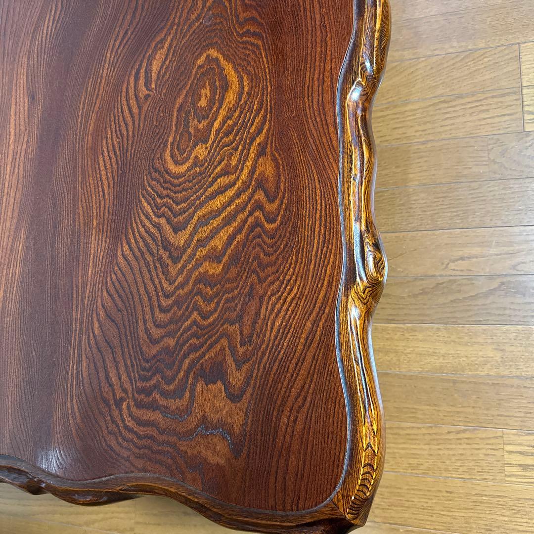 天然木　一枚板座卓