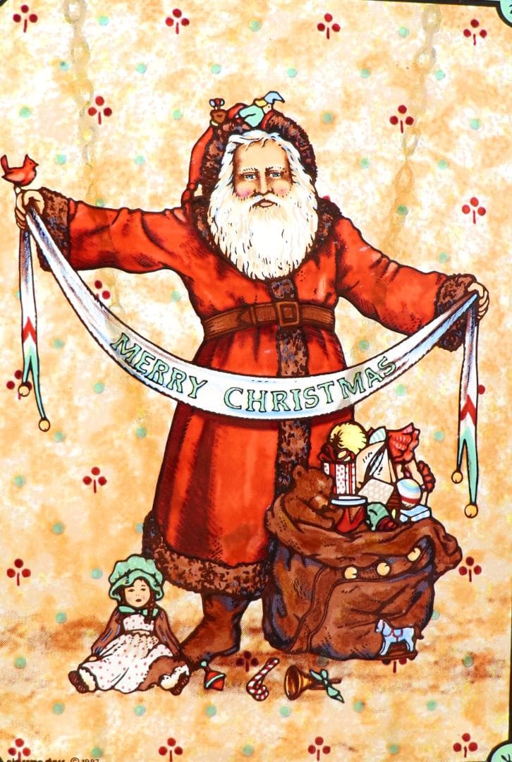 ファーザー・クリスマス ヴィンテージ ステンドグラス サンタクロース おもちゃ