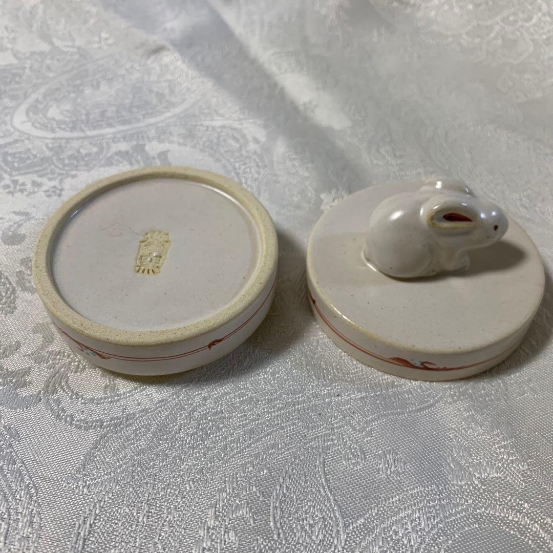 茶道具　卯香合　紀州焼葵窯寒川栖豊造