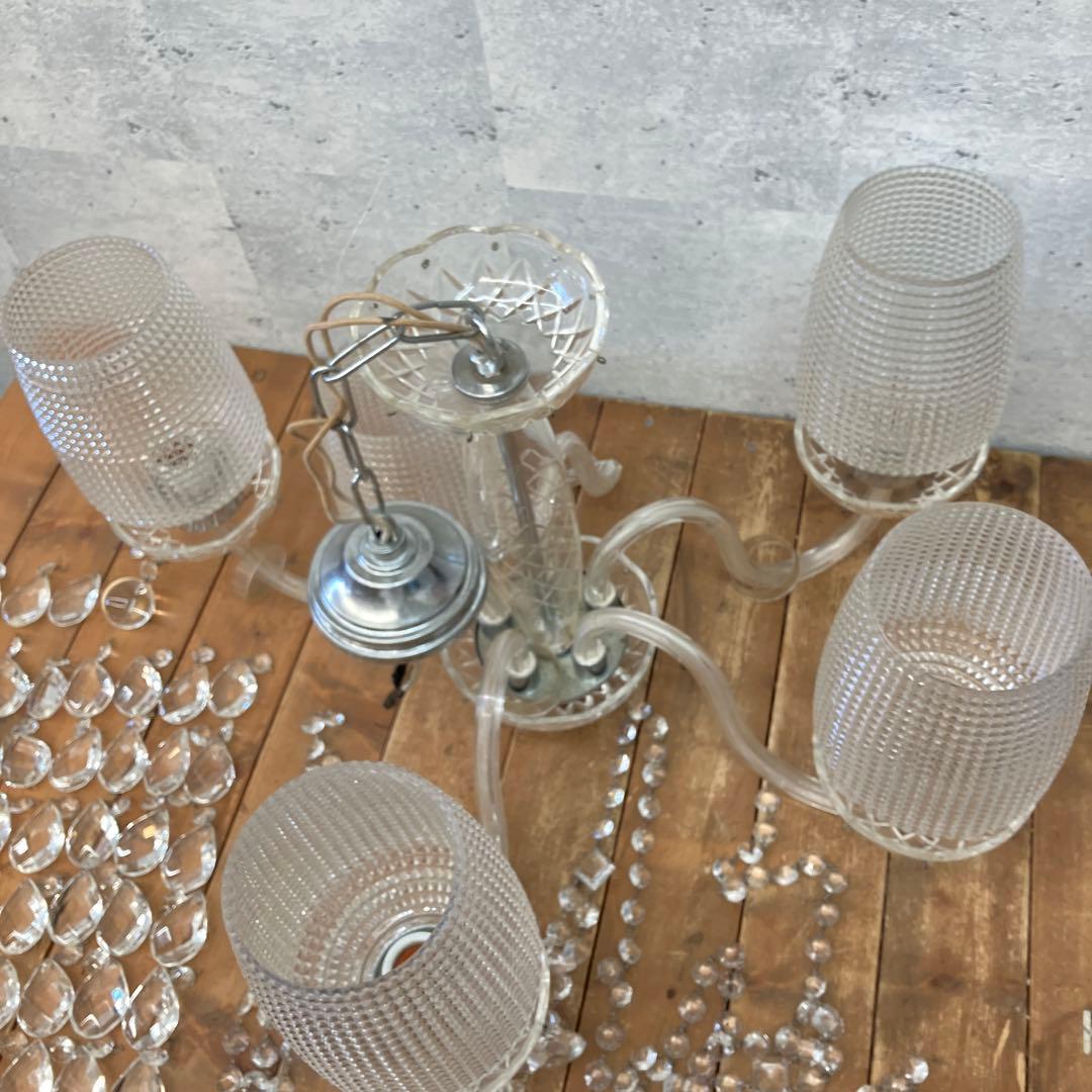 昭和レトロ HOYA ホヤクリスタル ガラス製 シャンデリア