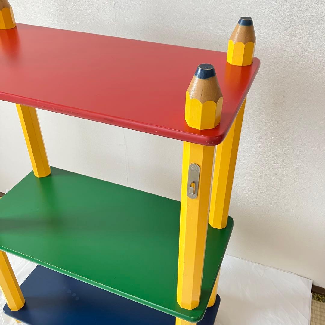 【貴重・昭和レトロ】ピエール・サラのペンシルシェルフ♡えんぴつ3段ラック♡棚