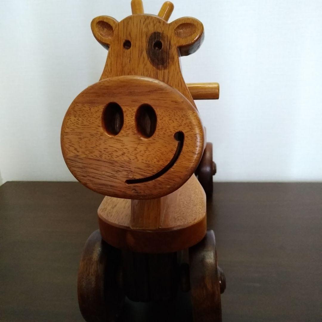 牛の木製インテリア（ハンドメイド）