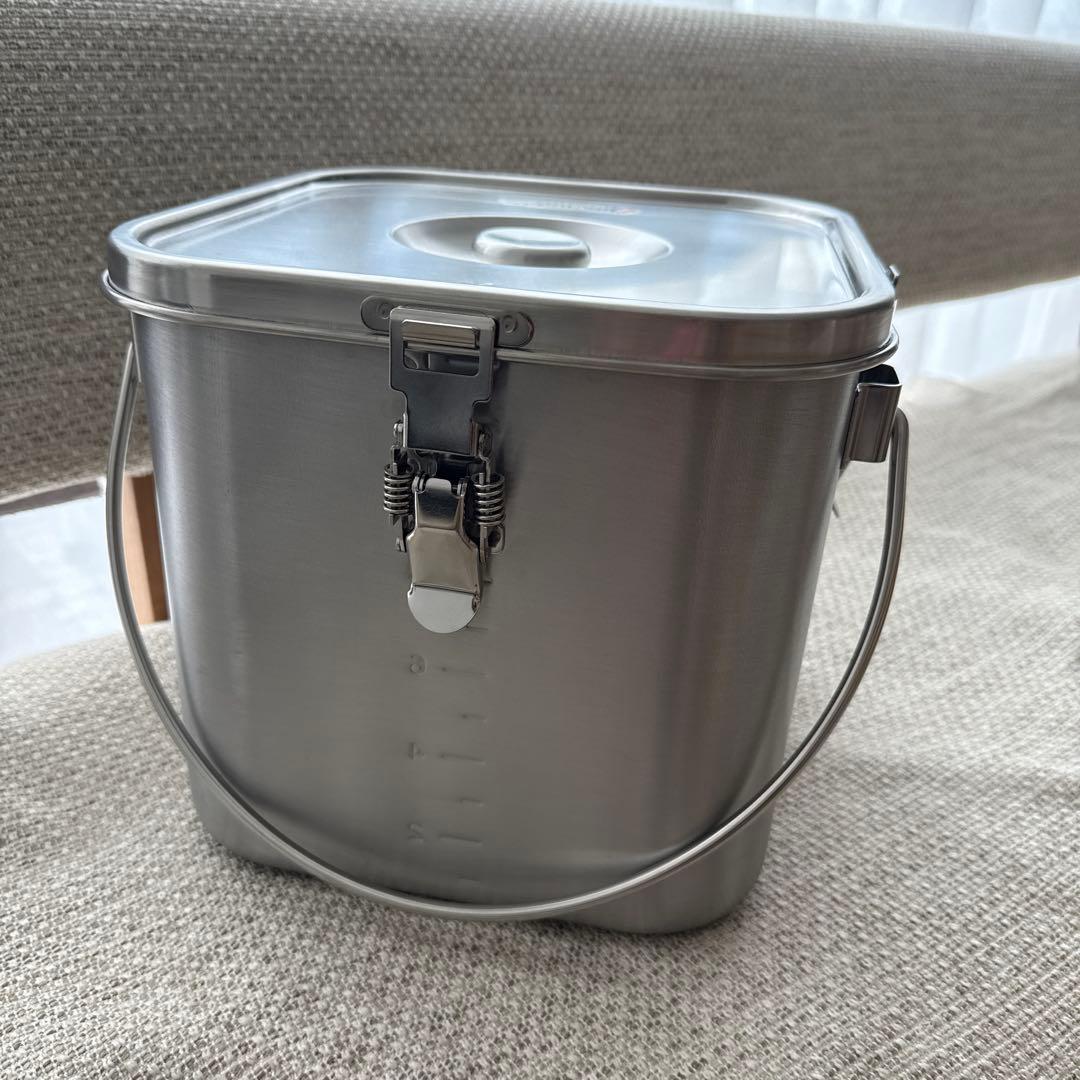 新品‼️クロムステンレス製 IH対応　スタッキング角型給食缶　Wハンドル仕様