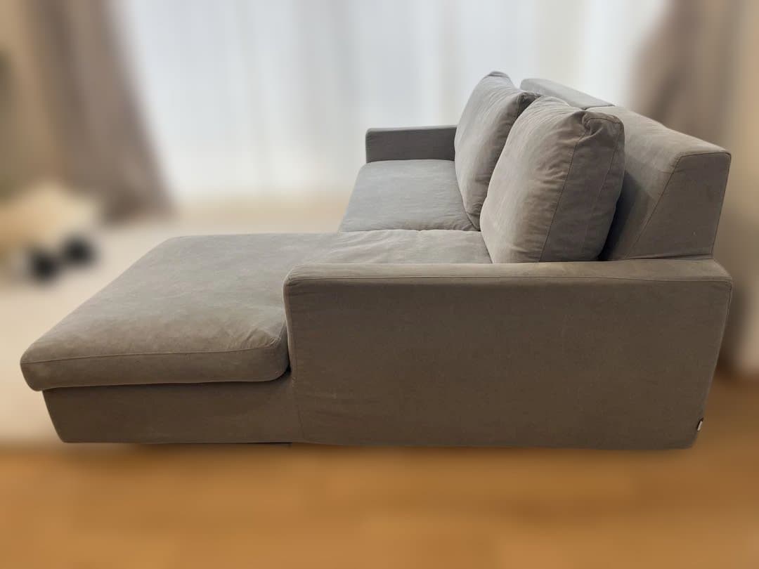 【直接渡し】LAULU カウチソファ 3人掛け ACTUS グレー　L字ソファ