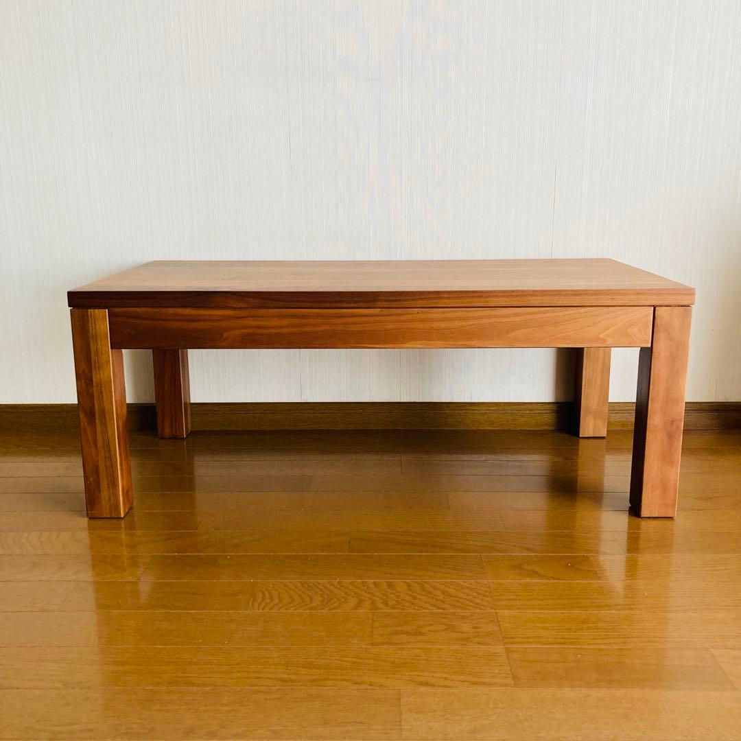 【美品】無印良品•引出し付きローテーブル•天然木（ウォールナット）