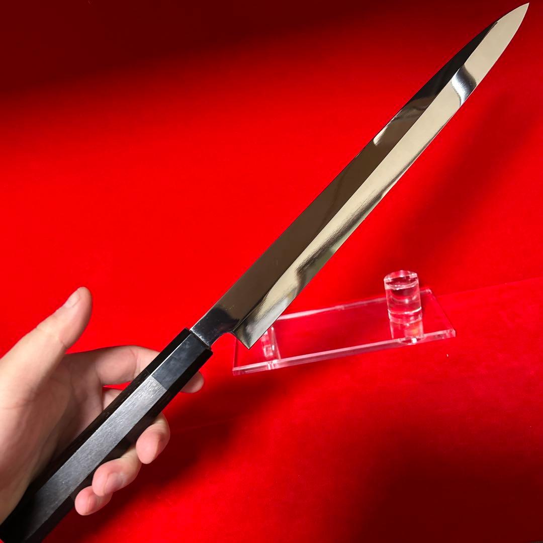 包丁　柳刃　尺　鏡面仕上げ　箱付　未使用品