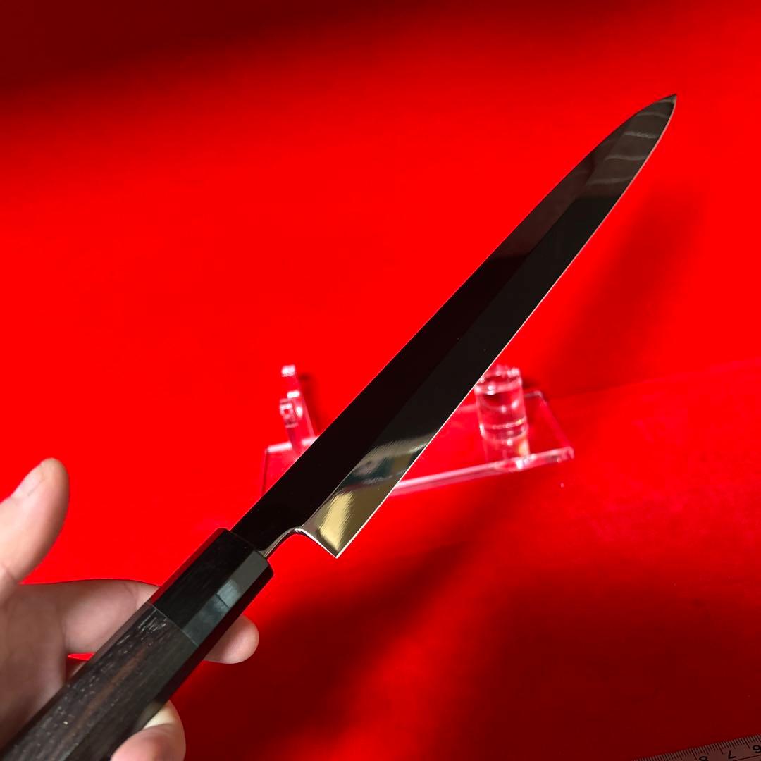 包丁　柳刃　尺　鏡面仕上げ　箱付　未使用品