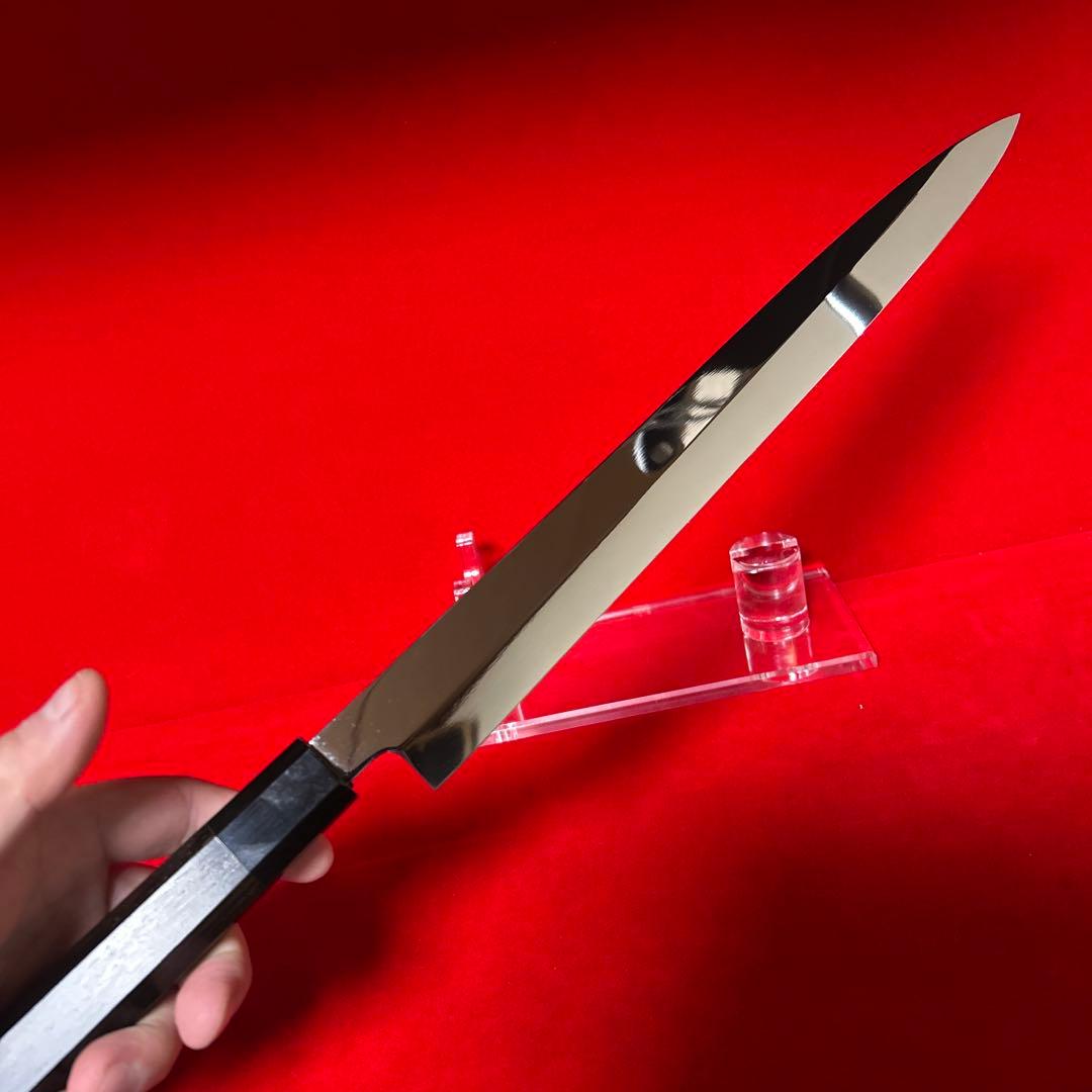 包丁　柳刃　尺　鏡面仕上げ　箱付　未使用品