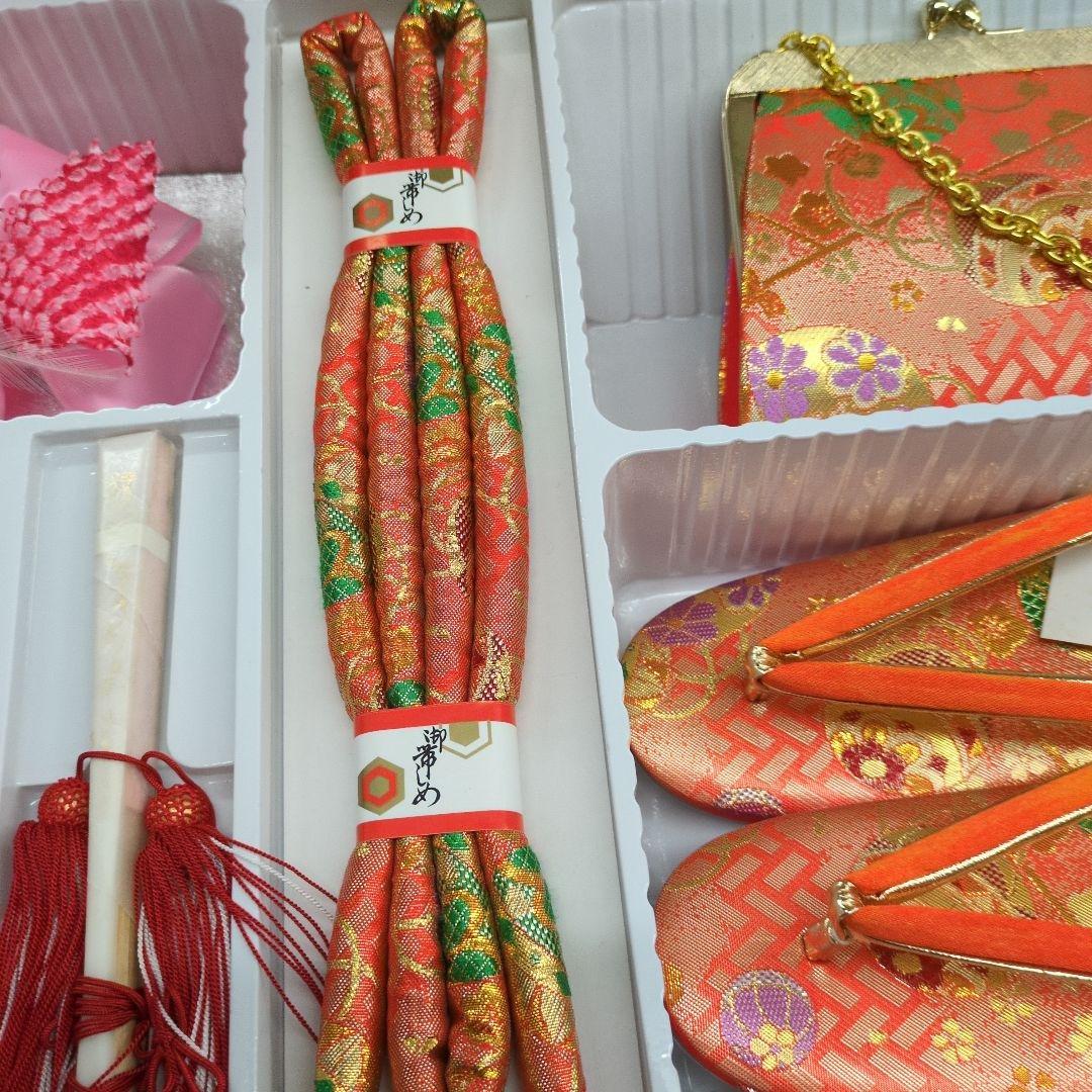 七五三 はこせこセット 21センチ未使用訳ありタグ付きオレンジ