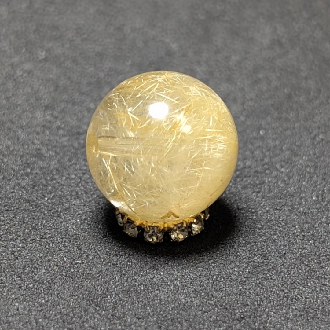 【濃密・濃厚】ゴールドルチルクォーツ 粒売り 12ミリ 水晶 お守り効果 天然石