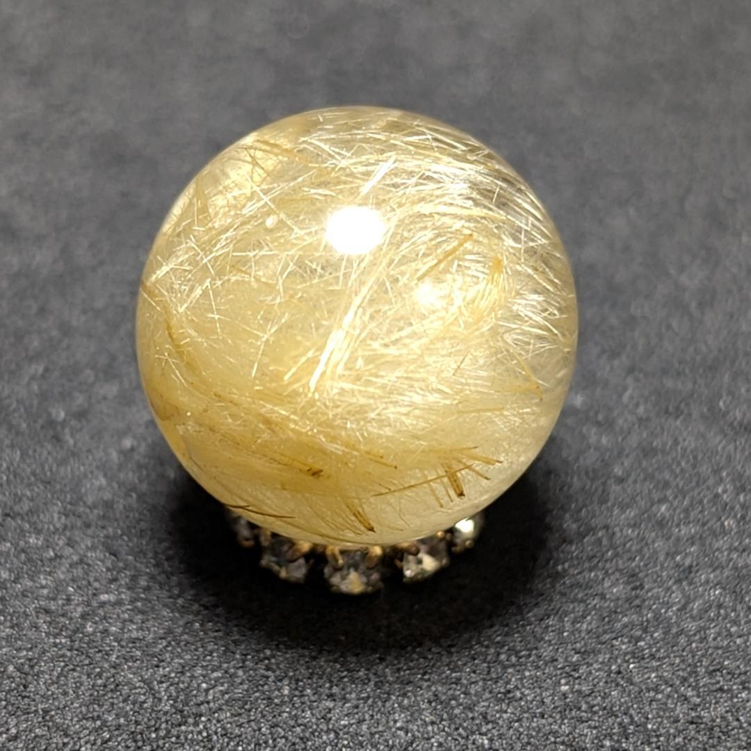 【濃密・濃厚】ゴールドルチルクォーツ 粒売り 12ミリ 水晶 お守り効果 天然石