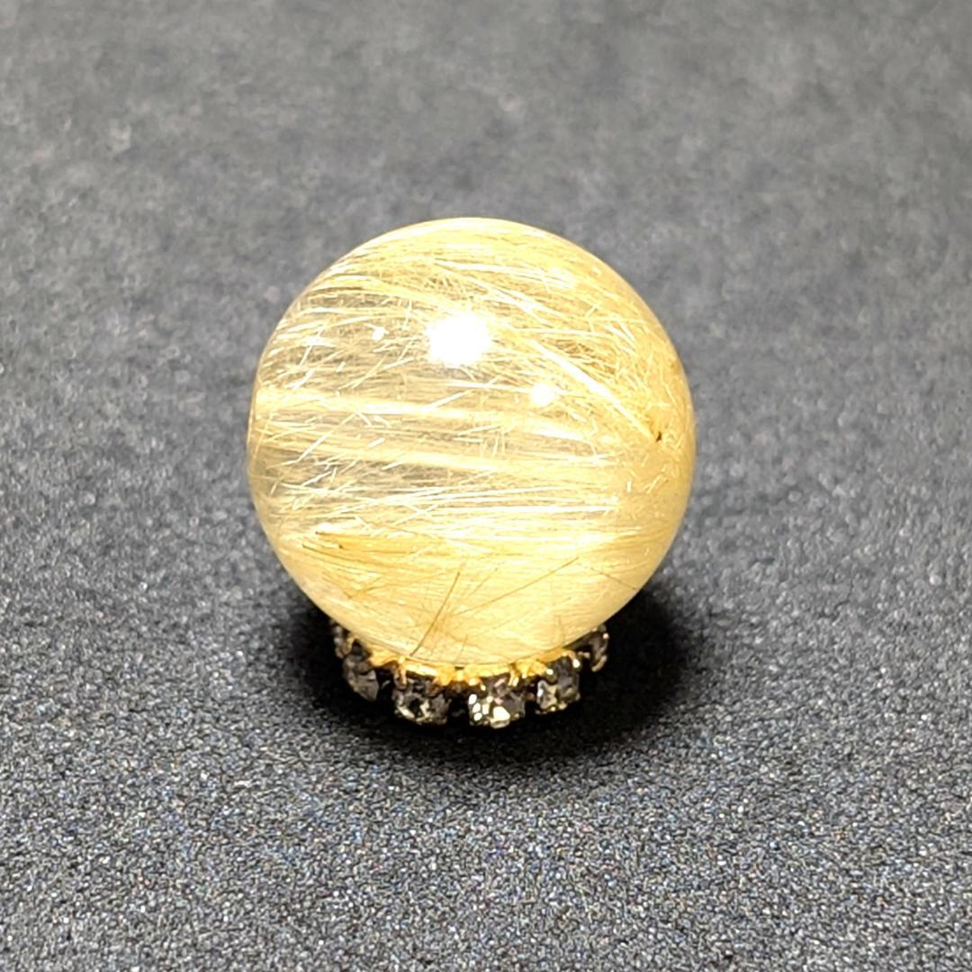 【濃密・濃厚】ゴールドルチルクォーツ 粒売り 12ミリ 水晶 お守り効果 天然石