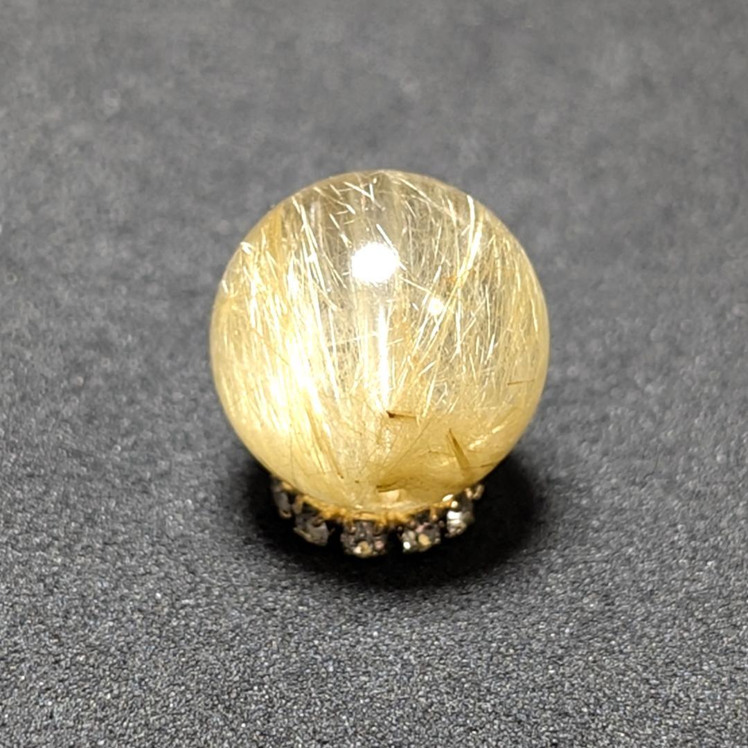 【濃密・濃厚】ゴールドルチルクォーツ 粒売り 12ミリ 水晶 お守り効果 天然石