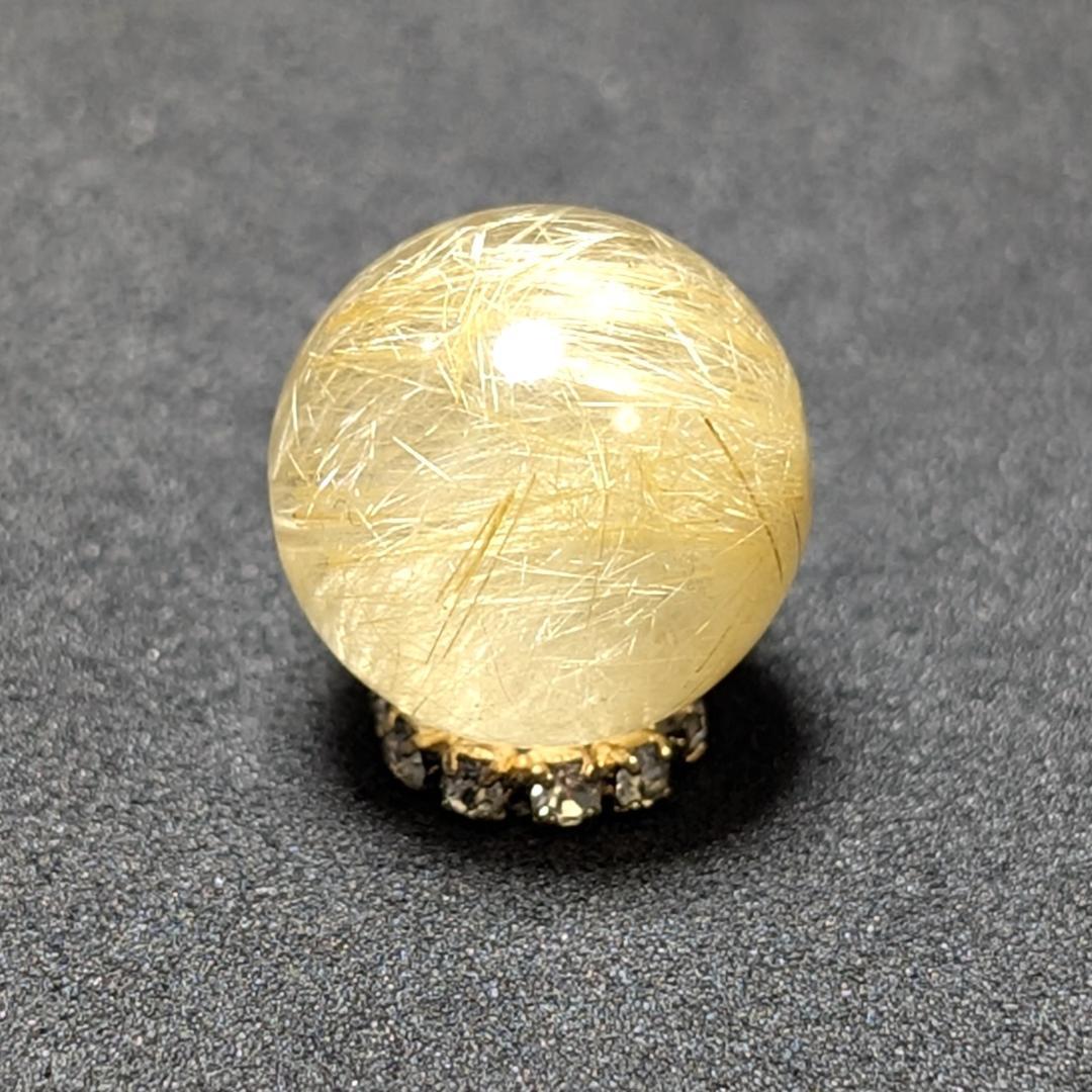 【濃密・濃厚】ゴールドルチルクォーツ 粒売り 12ミリ 水晶 お守り効果 天然石